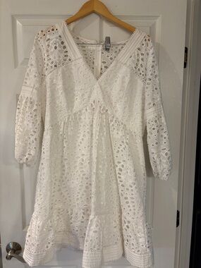 Lilly Pulitzer White Eyelet Dress with Pink Label